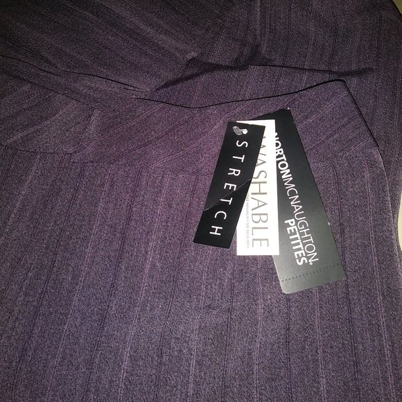 Norton McNaughton Eggplant Striped Dress Pants NWT - Picture 4 of 7